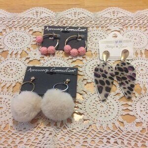 Earrings Bundle - Costume Jewelry in muted tones and animal print